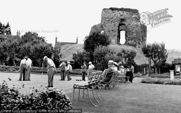 Photo of Christchurch, The Bowling Green And Castle Ruins c.1955