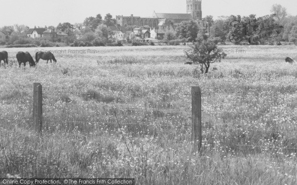 Photo of Christchurch, The Priory From The Meadows c.1960
