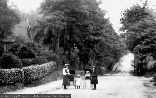 Photo of Church Crookham, Girls In Aldershot Road 1910