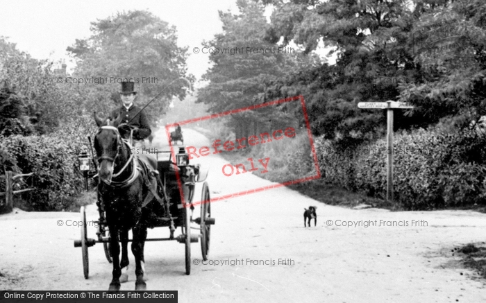 Photo of Church Crookham, Horse And Carriage At The Cross Roads 1910