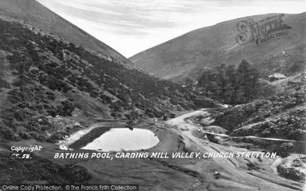 Photo of Church Stretton, Bathing Pool And Rustic Bridge, Carding Mill Valley c.1935