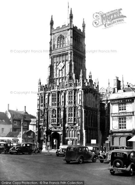 Photo of Cirencester, Church Of St John The Baptist And Town Hall c.1955