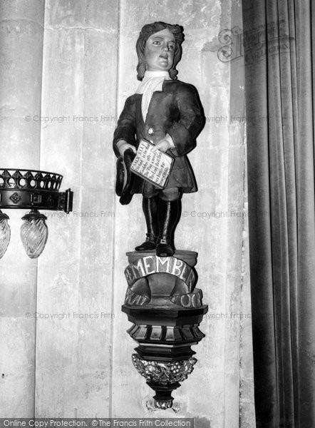 Photo of Cirencester, Figure Of Bluecoat Boy, Parish Church c.1965