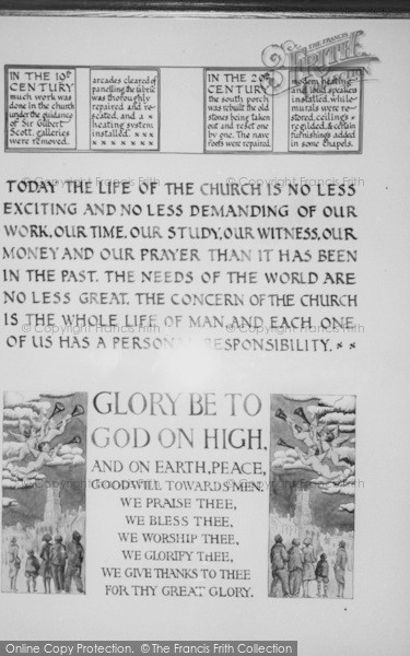 Photo of Cirencester, Plaque Showing Church History c.1960