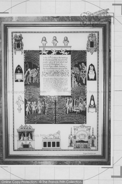 Photo of Cirencester, Plaque Showing Church History c.1960