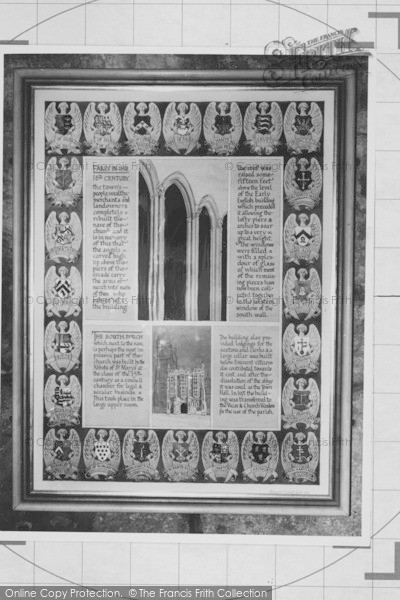 Photo of Cirencester, Plaque Showing Church History c.1960