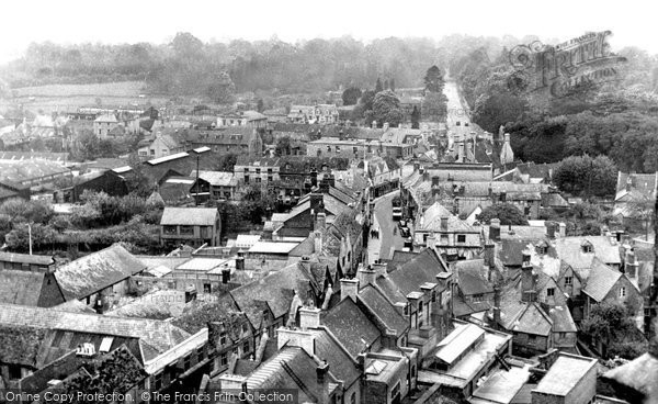 Photo of Cirencester, View Overlooking Castle Street c.1955