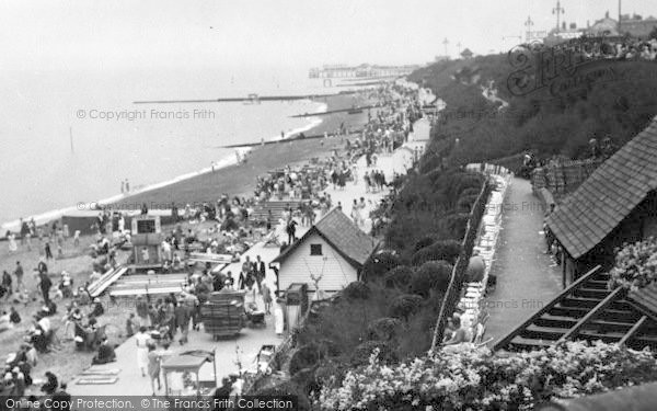 Photo of Clacton On Sea, Cliffs And Beach c.1950