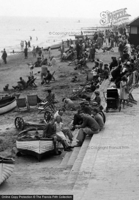 Photo of Clacton On Sea, Enjoying The Beach c.1950