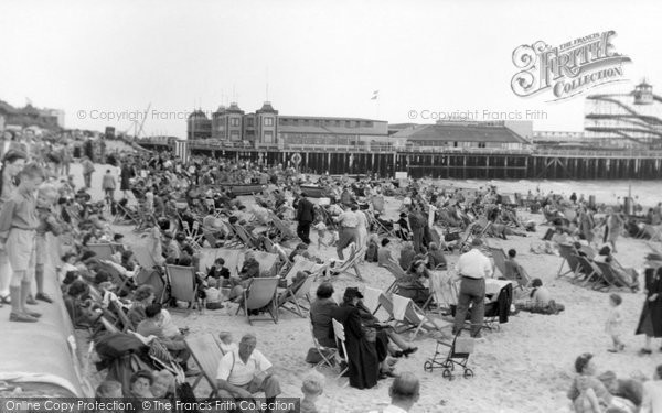 Photo of Clacton On Sea, The Beach And Pier Entrance c.1950