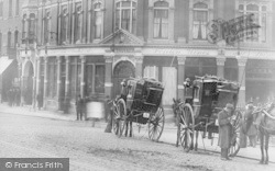 Horse-Drawn Cabs At The Falcon Public House c.1895, Clapham Junction