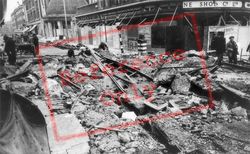 War Damaged Tram Tracks And Shoe Shop c.1940, Clapham Junction