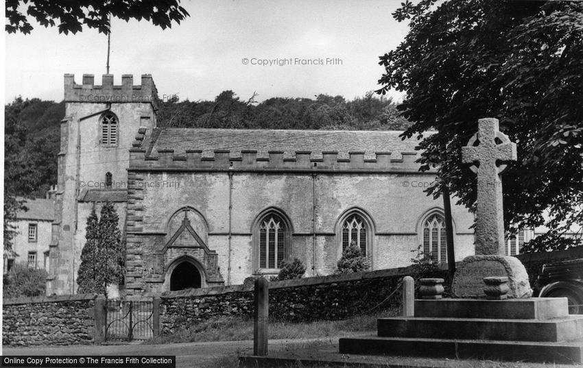Clapham, War Memorial and St James' Church c1955