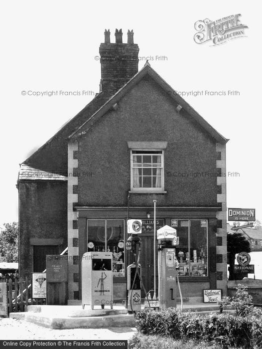 Photo of Clawddnewydd, Village Filling Station c.1950