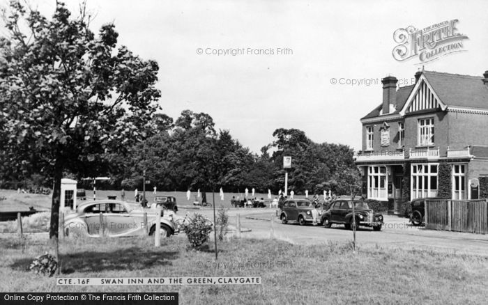 Photo of Claygate, The Swan Inn And Green c.1955
