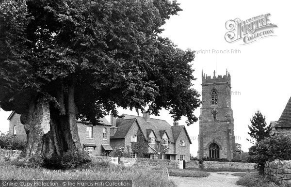 Photo of Cleeve Prior, The Green And St Andrew's Church c.1955