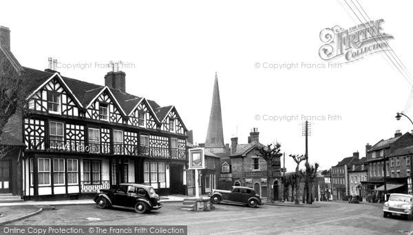 Photo of Cleobury Mortimer, The Talbot Hotel And Church Street 1954