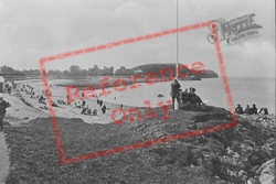 Bathing Beach And Old Church Hill 1925, Clevedon