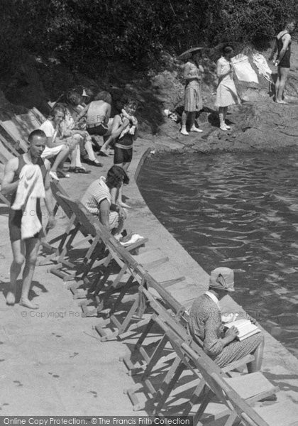 Photo of Clevedon, Deckchairs By The Lake 1929