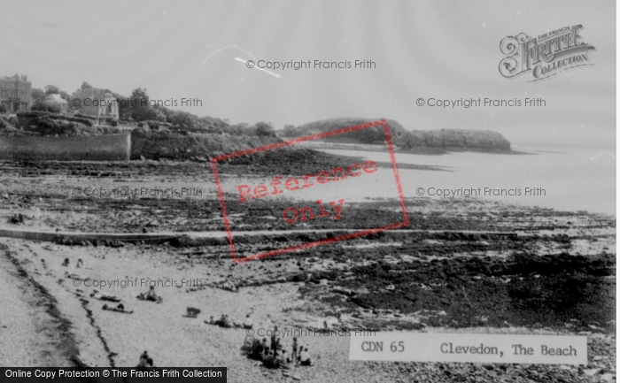 Photo of Clevedon, The Beach c.1955
