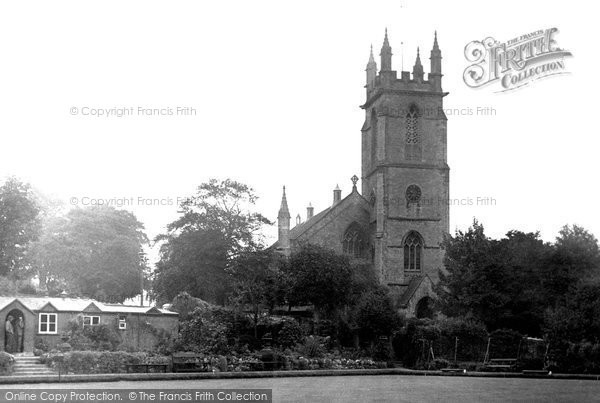 Photo of Clevedon, The Bowling Green And Christ Church c.1955