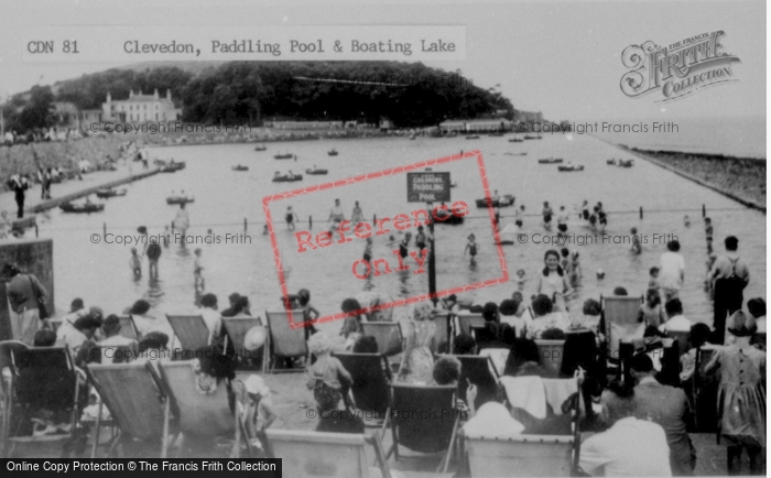 Photo of Clevedon, The Paddling Pool And Boating Lake c.1955