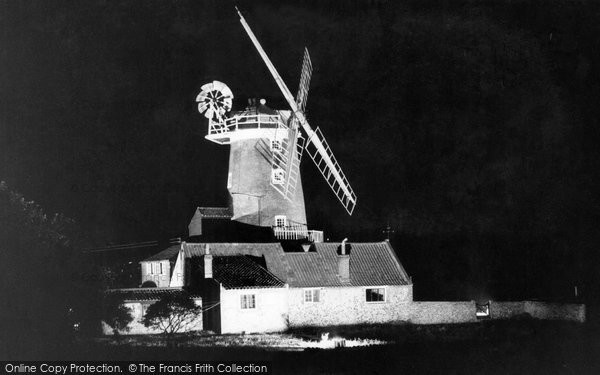 Photo of Cley Next The Sea, The Windmill, Floodlit 1960