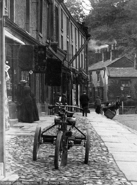 Photo of Clitheroe, A Motorcycle, Castle Street 1903