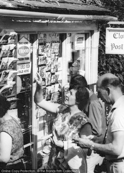 Photo of Clovelly, Choosing Postcards c.1965