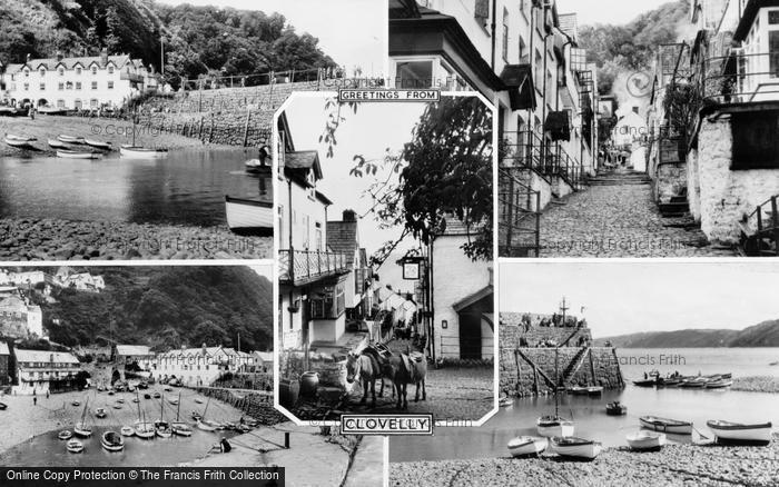 Photo of Clovelly, Composite c.1955