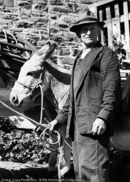 Photo of Clovelly, Donkey Man c.1960