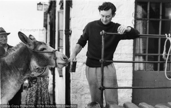 Photo of Clovelly, Donkey Stealing Beer c.1960