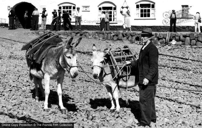 Photo of Clovelly, Donkeys c.1960