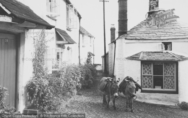 Photo of Clovelly, Donkeys, High Street c.1955