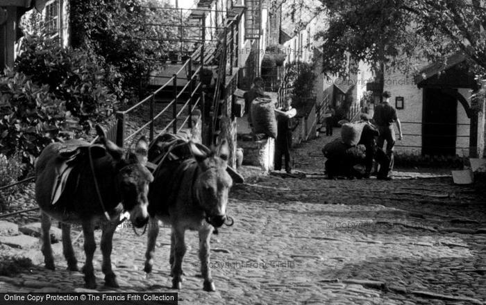 Photo of Clovelly, Donkeys Resting, Downalong c.1955