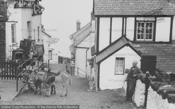 Photo of Clovelly, Donkeys Waiting For Mail c.1950