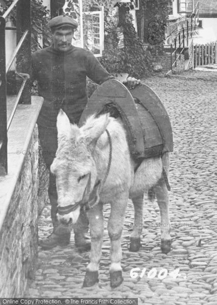 Photo of Clovelly, High Street, Donkey 1908