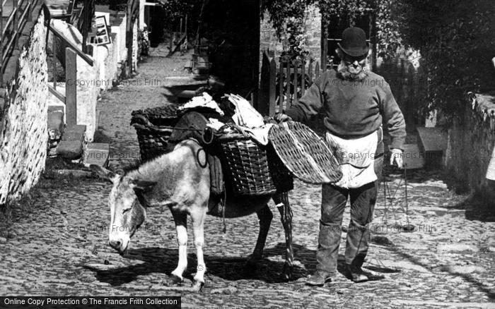 Photo of Clovelly, Laden Donkey 1890