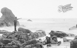 Man On The Rocks c.1880, Clovelly