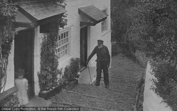 Photo of Clovelly, Old Fisherman, Rose Cottage 1906