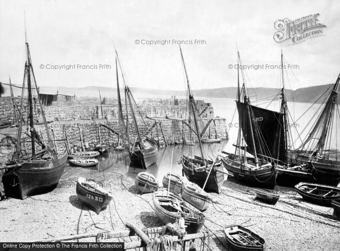 Photo of Clovelly, Pier And Fishing Boats c.1872