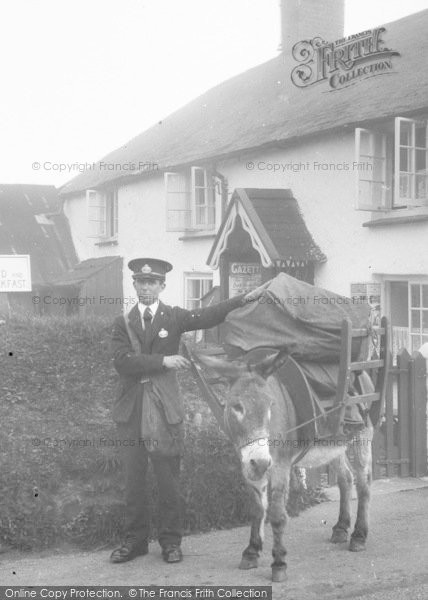Photo of Clovelly, Postman And Donkey 1936