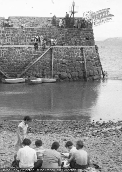 Photo of Clovelly, Sitting By The Harbour c.1955