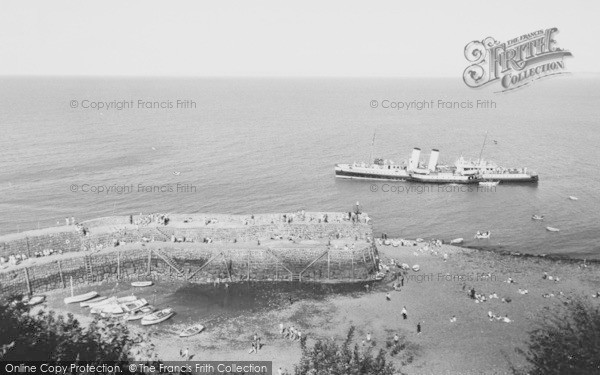 Photo of Clovelly, The Harbour And Paddle Steamer c.1965