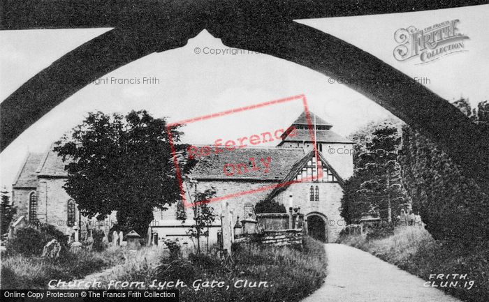 Photo of Clun, Church From Lychgate c.1950