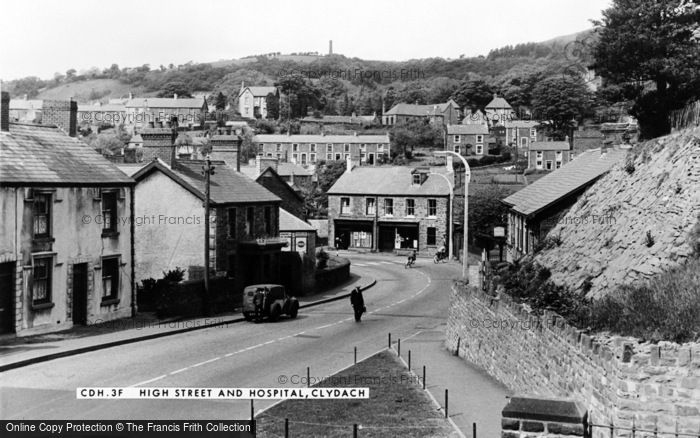 Photo of Clydach, The High Street And Hospital c.1955