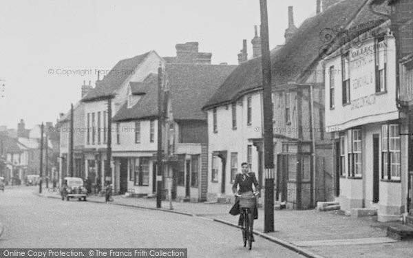 Photo of Coggeshall, Cyclist In Church Street c.1955