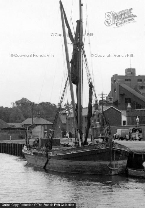 Photo of Colchester, A Barge At Hythe Quay c.1955