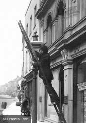 Cleaning The Lamp Post, High Street 1891, Colchester