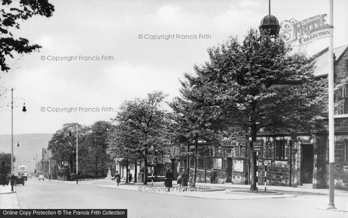 Photo of Colne, Albert Road And Municipal Hall c.1955